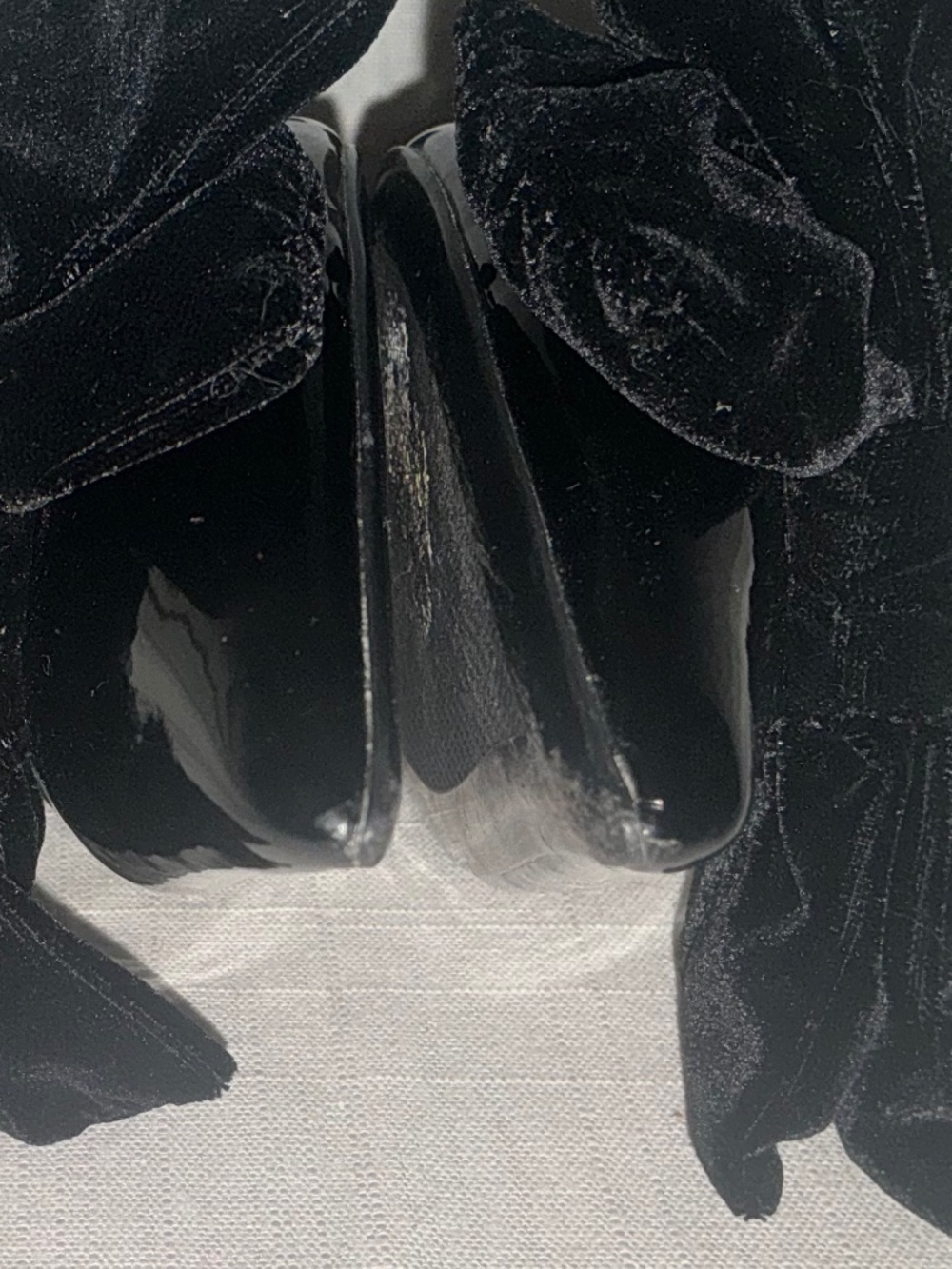 π€ Zara Velvet Bow Kitten Heel Mules β Black Patent / Velvet Bow - Picture 5 of 8